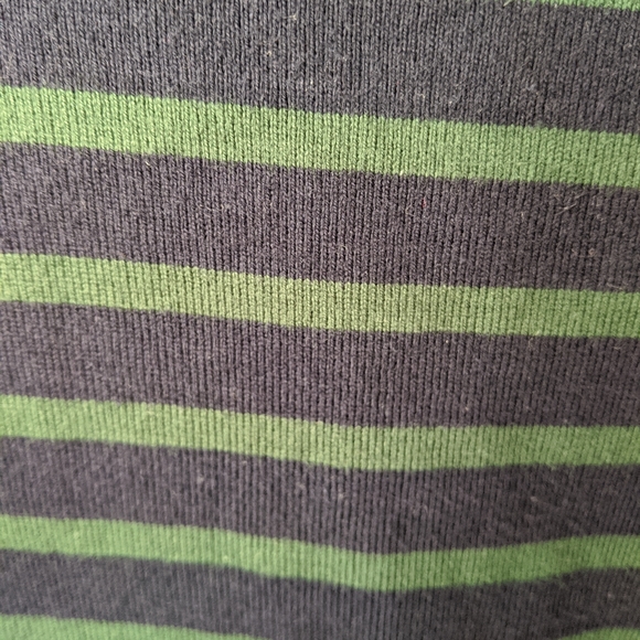 Muji Navy and Green Striped Crewneck - Picture 3 of 5